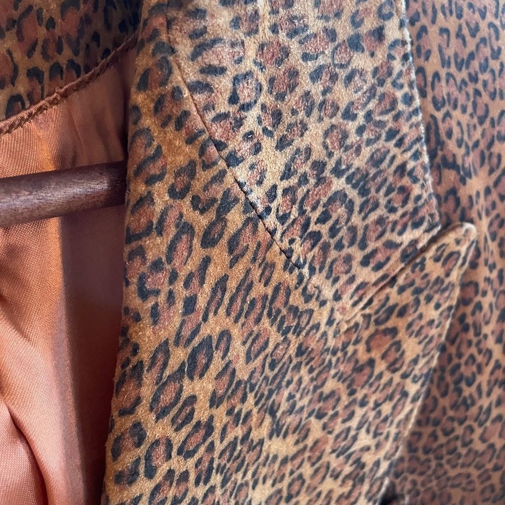 THE LIMITED leopard print suede blazer - M